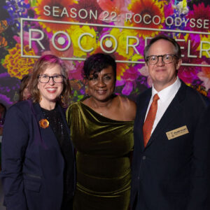 Rachel and chair sponsors Amanda McMillian and Benjamin Holloway