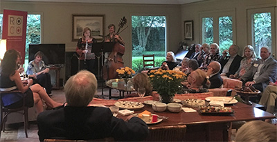 ROCO musicians Spring Hill (oboe), and Erik Gronfor (bass) with Alecia Lawyer (oboe) performing in a house concert. Photo courtesy of ROCO.