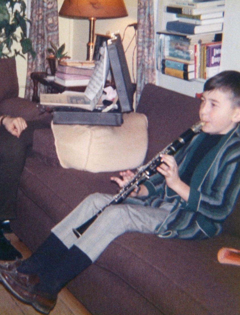Nathan Williams with clarinet as a child