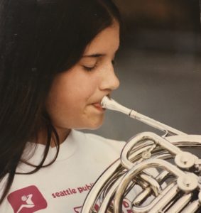 Danielle as a young hornist