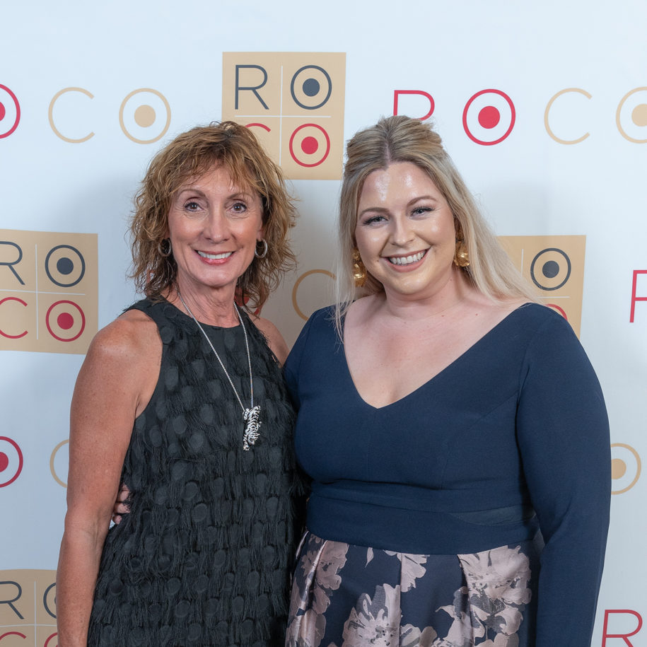 Courtenay with chair sponsor Rebecca Upchurch