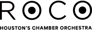 ROCO Houston's Chamber Orchestra Logo, black font, transparent bckg