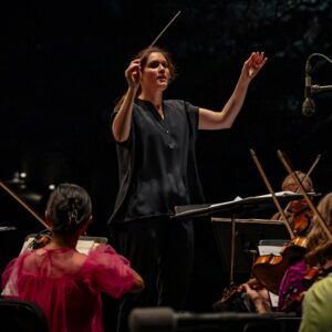 Delyana conducts ROCO at Miller Outdoor Theatre (Rolando Ramon)