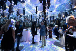 Guests at ARTECHOUSE mirror room bar